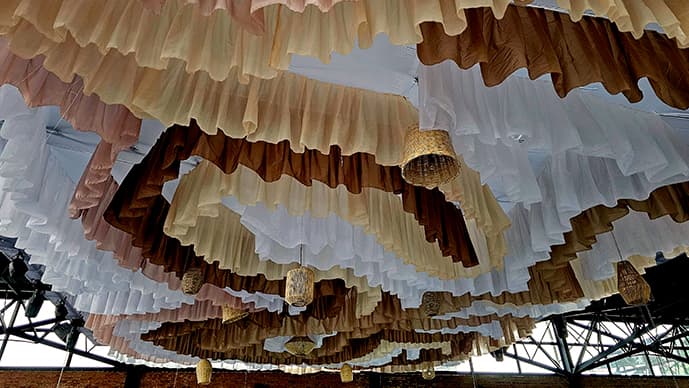 El Viñedo salón de eventos en Guadalajara, Entelado con diseño