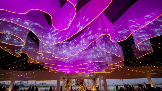 Entelado para XV años e iluminación wash